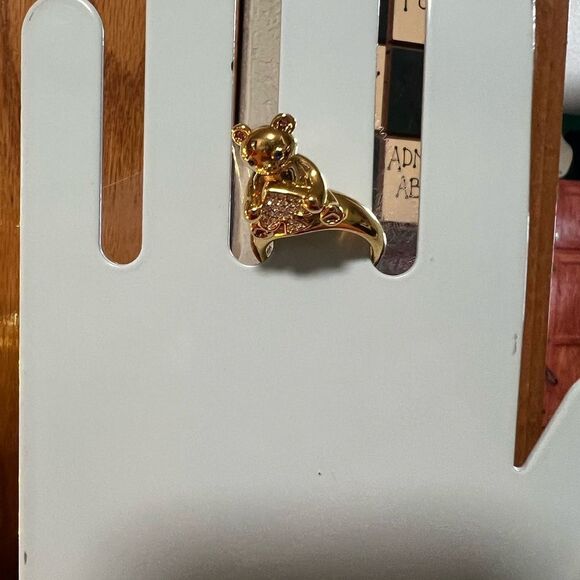 NWT Kate Spade Gold ‘Oh What Fun” Teddybear RingSize 8 - Picture 6 of 8